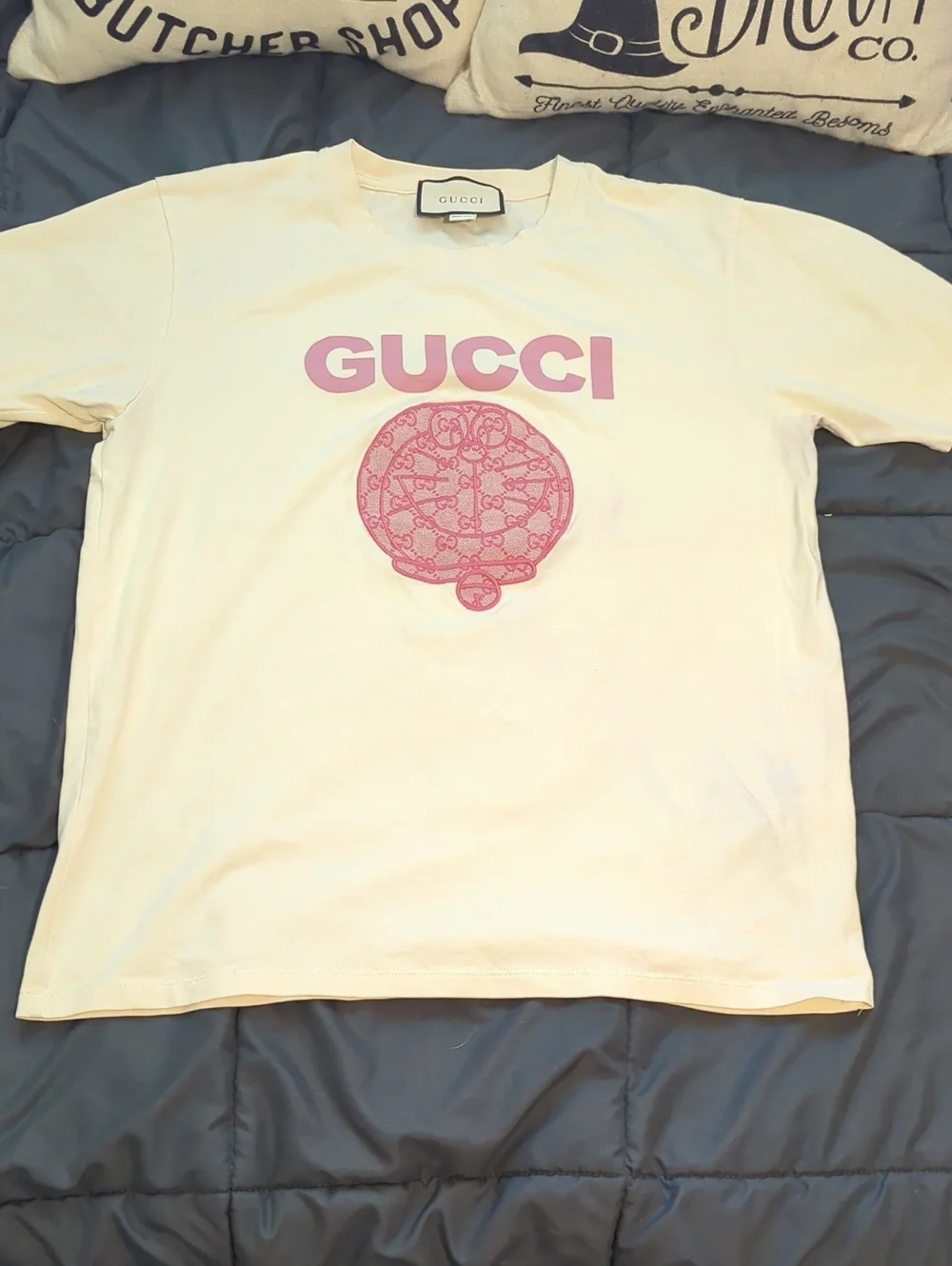 Authentic Gucci Embroidered Doraemon Shirt Size M